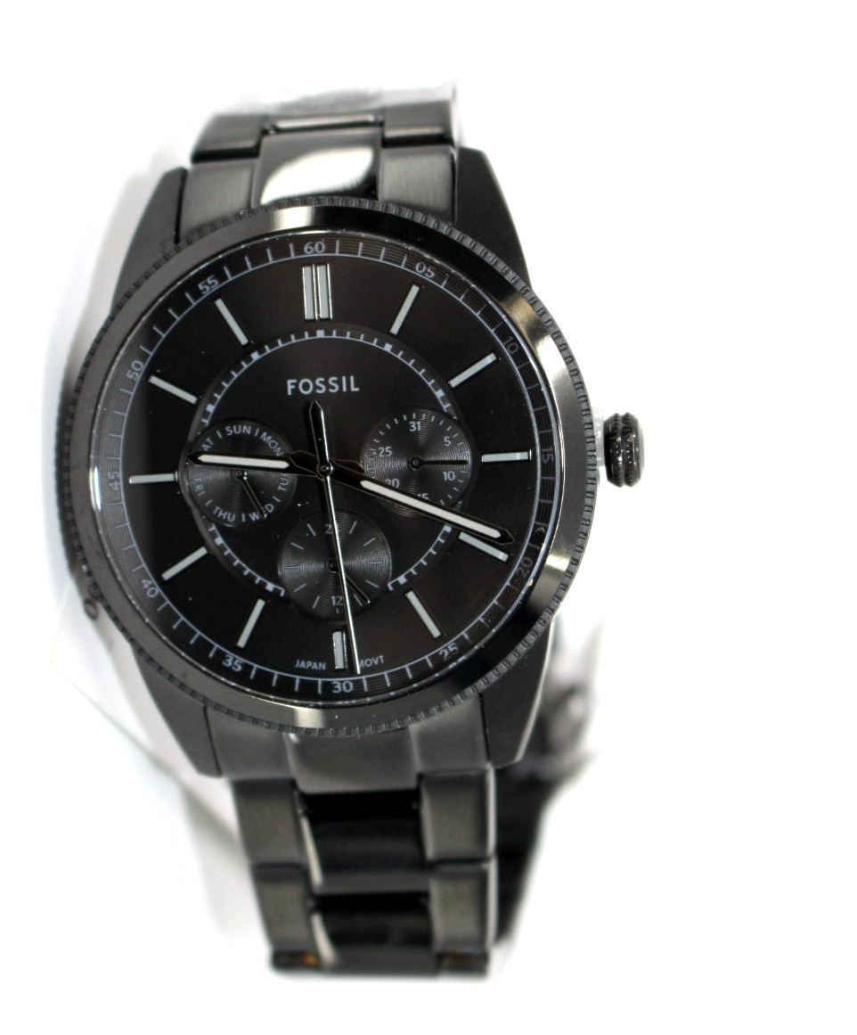 Fossil FS6135 Men’s Multifunction Watch Black Ion Plated Stainless Steel Bracele