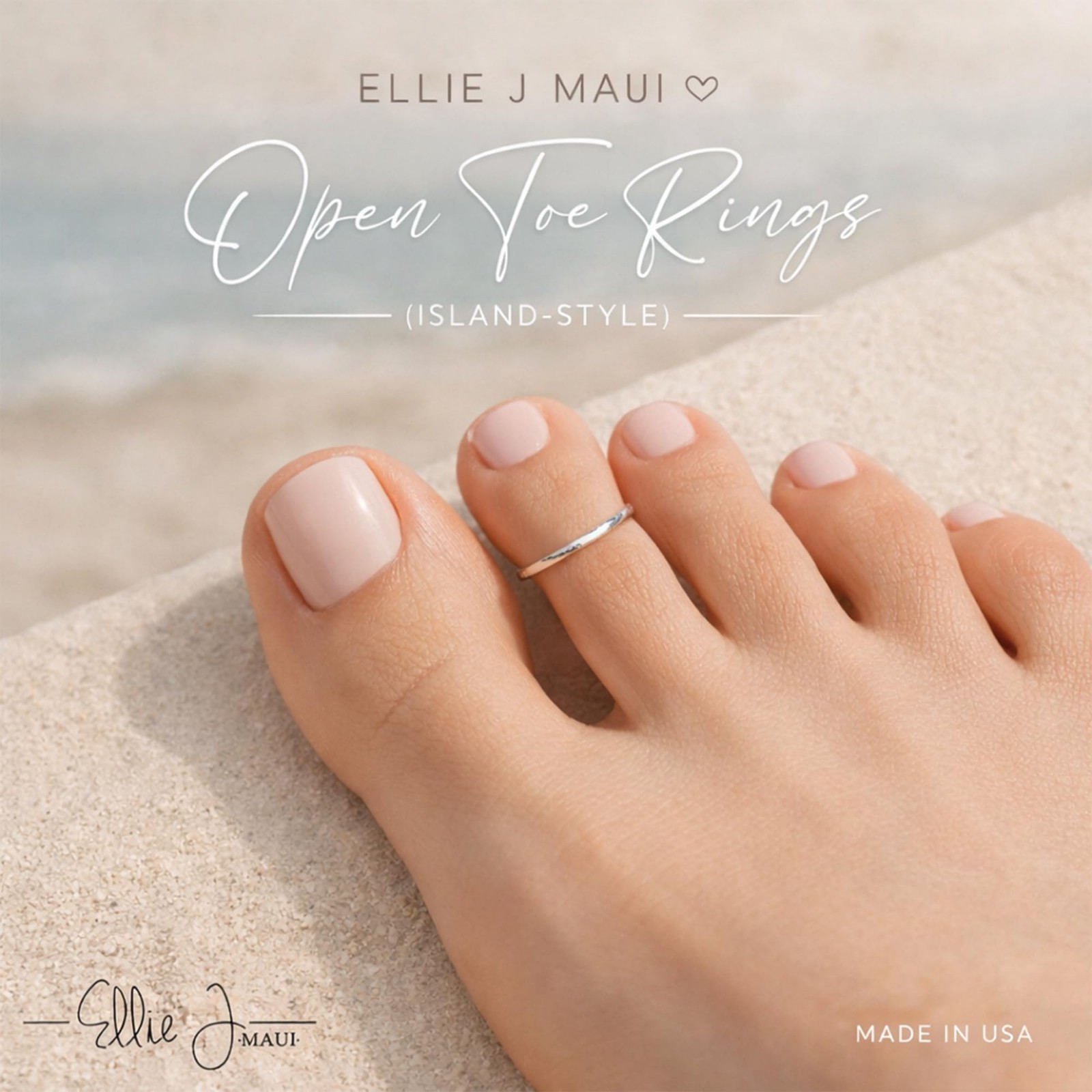 Adjustable 14k Toe Ring for Women – Simple Hammered Band in Silver, Gold, Rose G