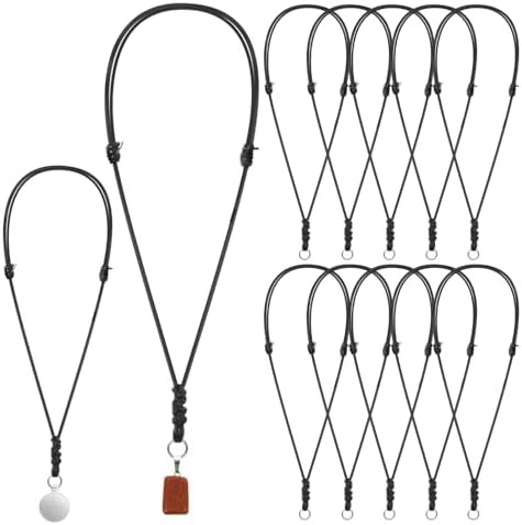10PCS Necklace String Necklace Cord Black Adjustable Leather Rope Necklaces for