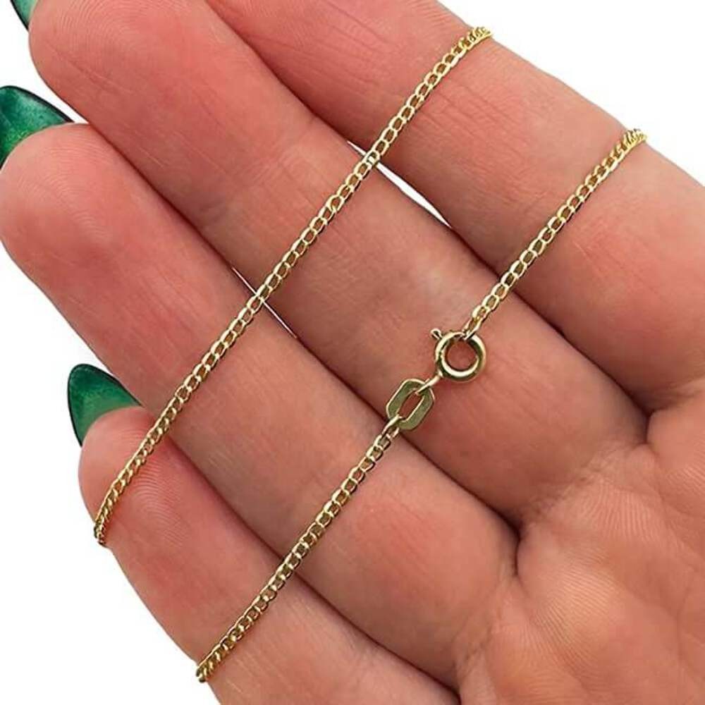 Solid 14K Gold Filled 1.5mm Cuban-Curb Chain Necklace 16″, 18″, 20″, 22″, 24″