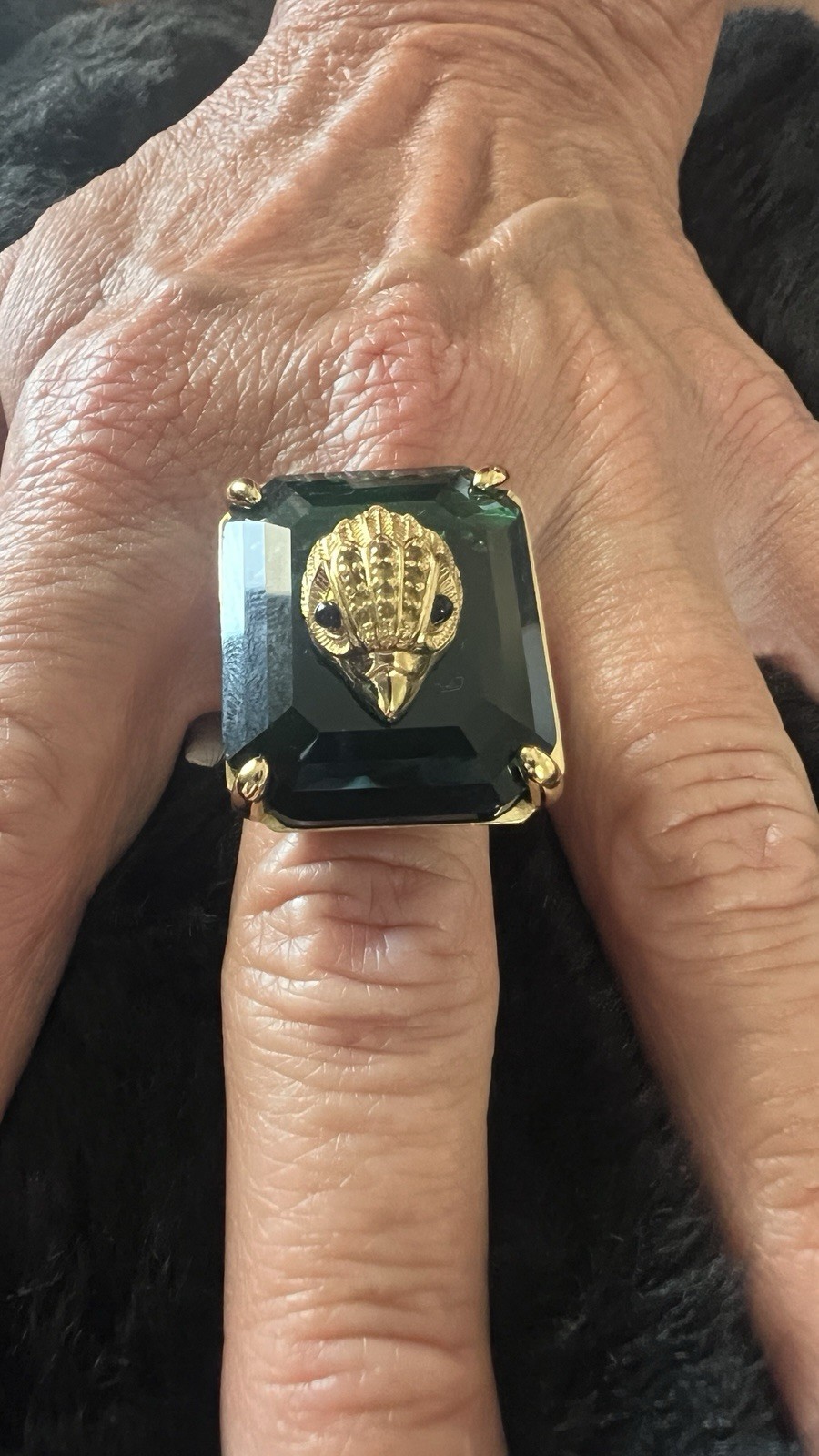 Kurt Geiger London, Emerald Green Ring Size 8