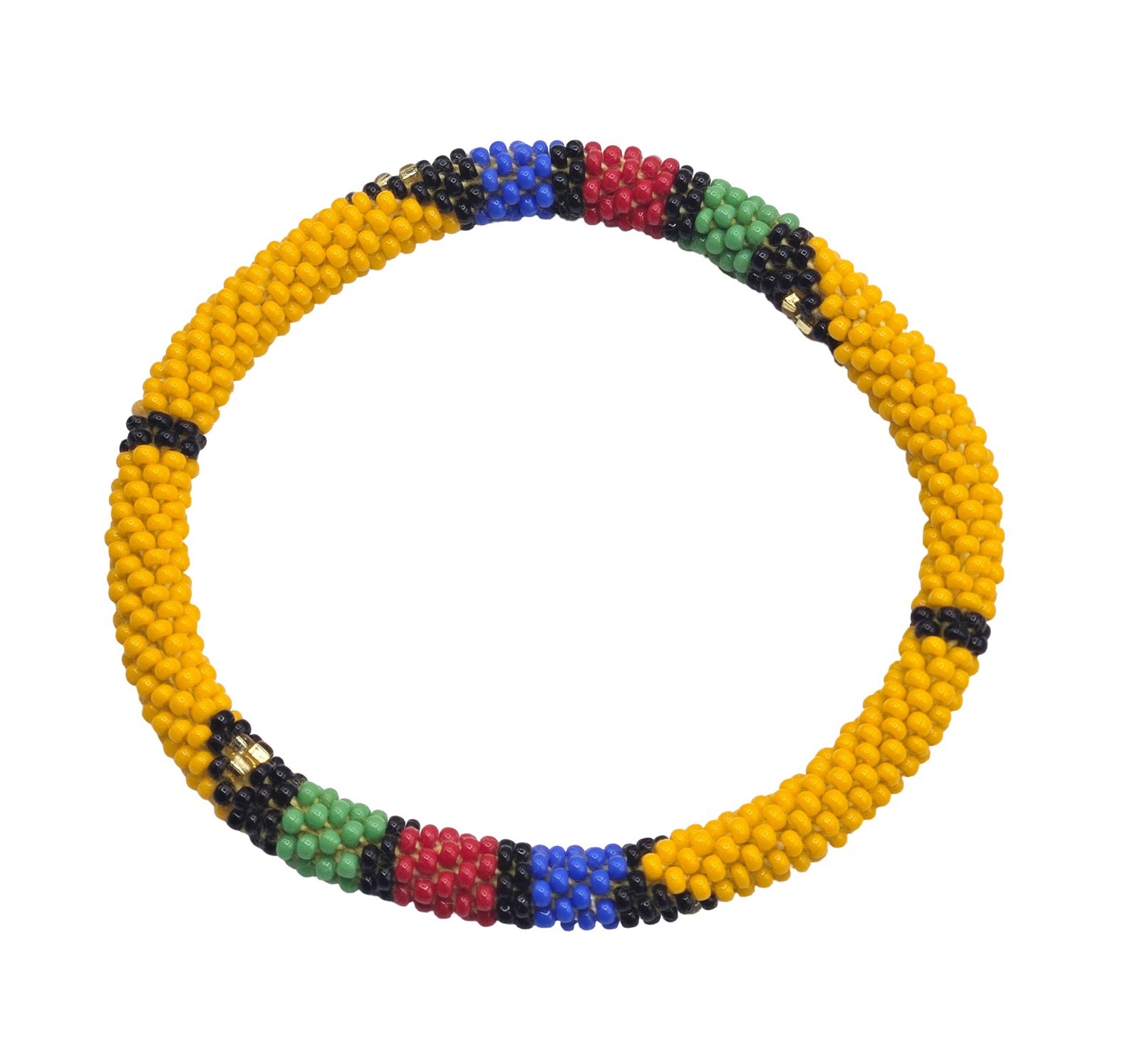 Set of 2 Handmade Glass Seed Bead Beaded Multi Color Stackable Crochet Bracelets