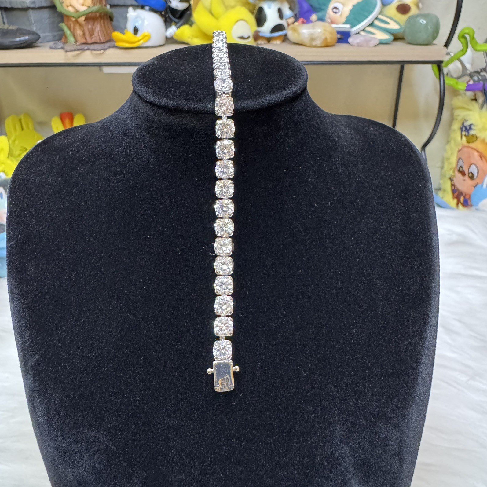 Tennis Bracelet Moissanite 14K White Gold Filled, 7inch, 5mm Moissanites
