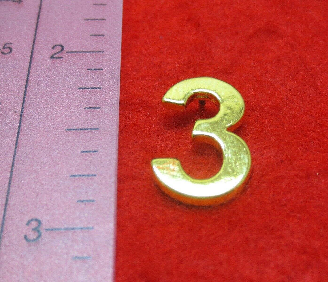 14KT GOLD PLATED NUMBER “3” LAPEL PIN