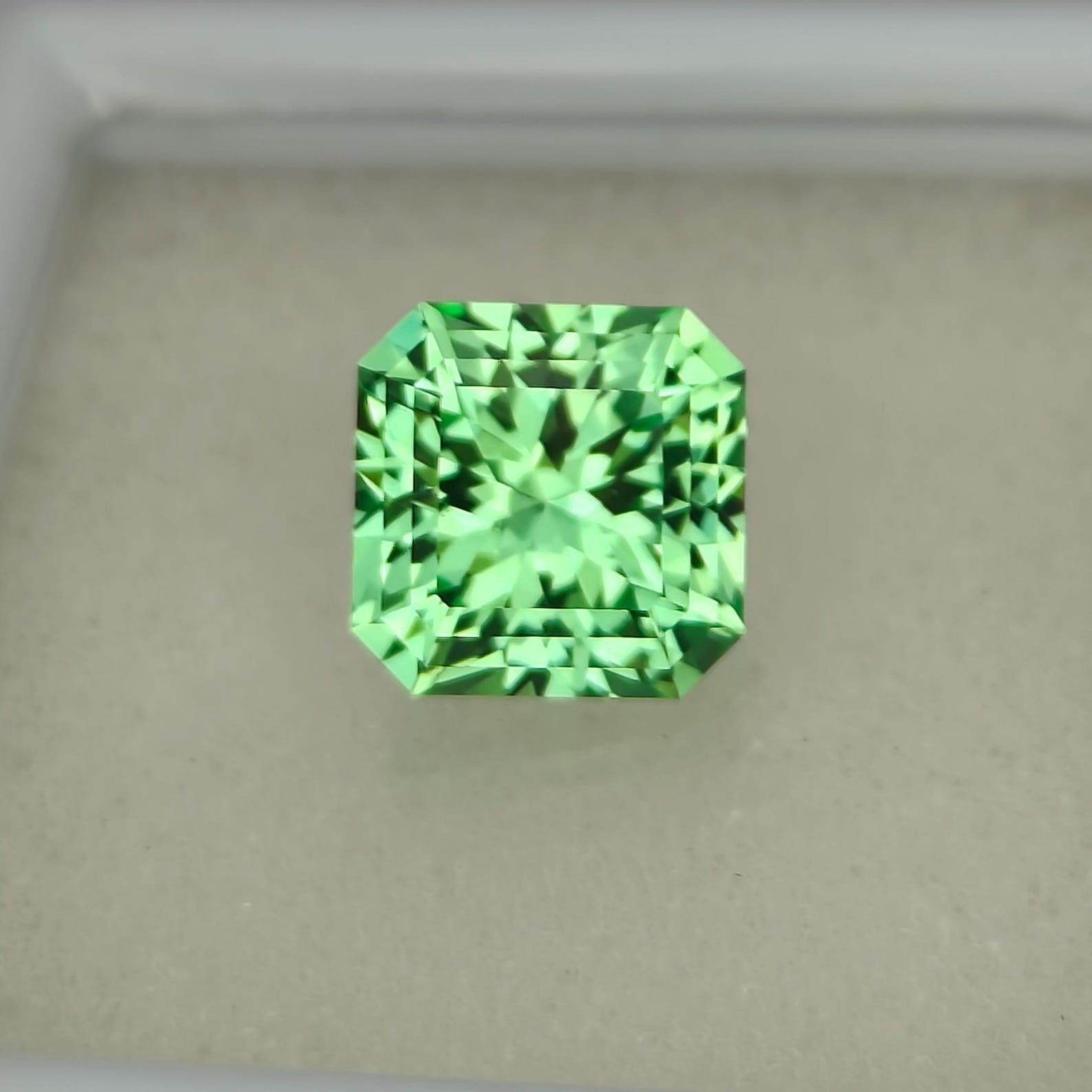 Natural GIE Certified 8.85 Ct Ceylon Green Sapphire Asscher Cut Loose Gemstone