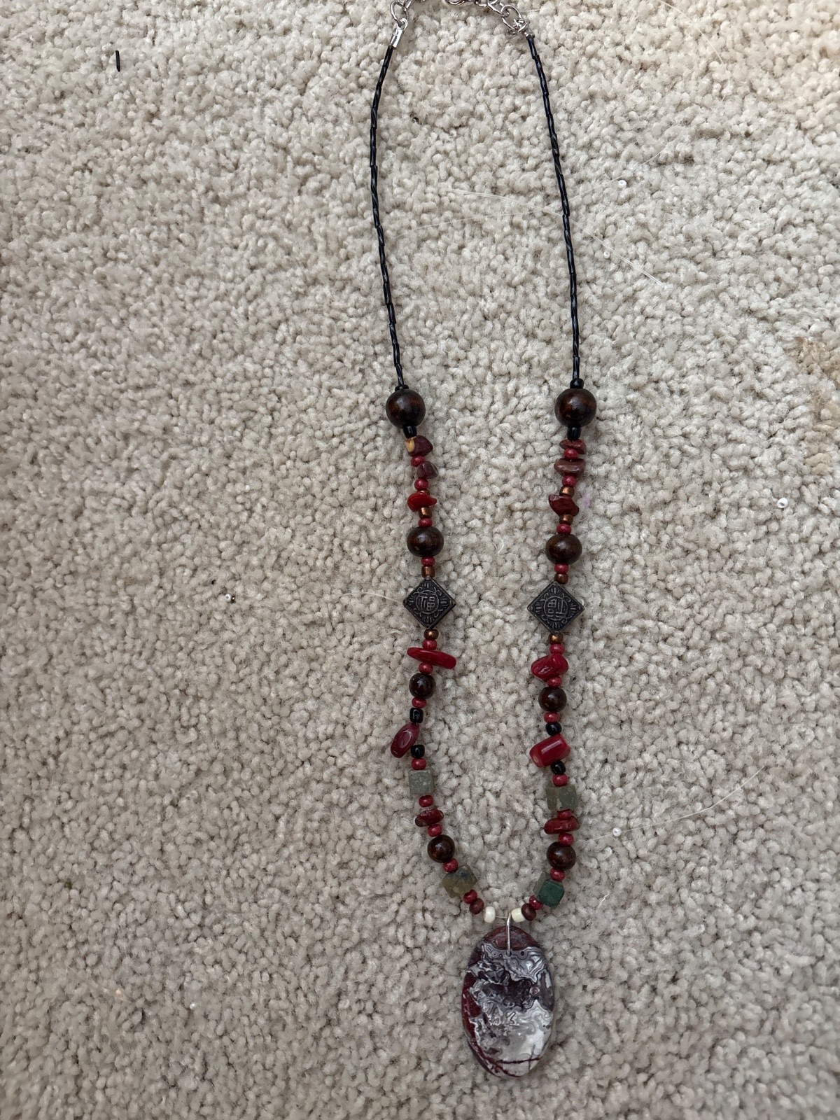 Mexican Crazy Lace Agate Beaded Necklace