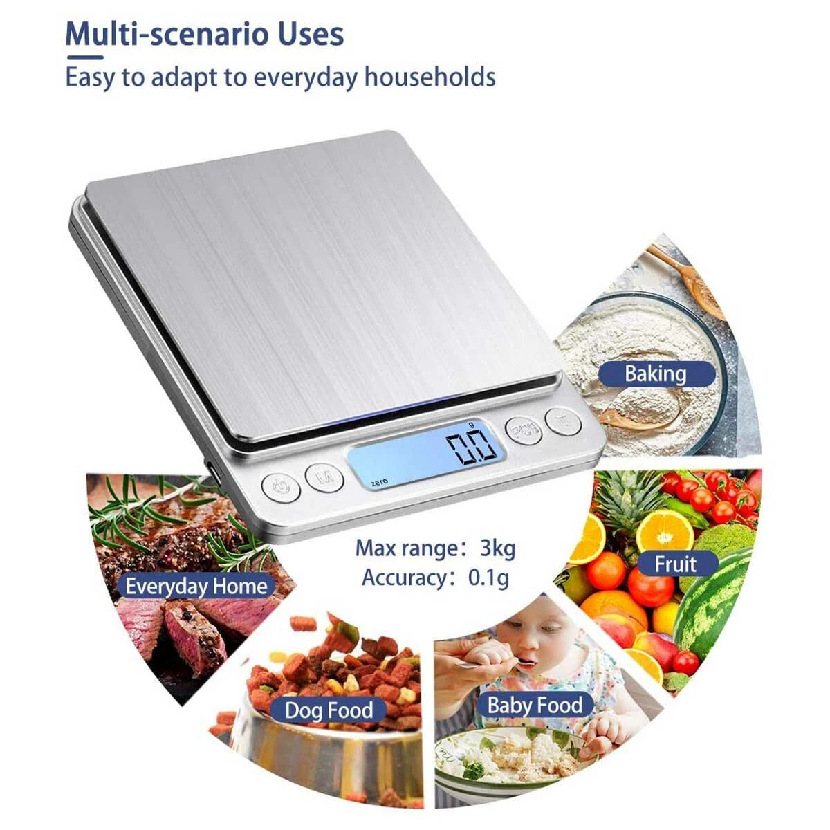 3000gx0.1g Digital Scale Mini Size for Jewelry Gram Silver Gold Coin Herb Grain
