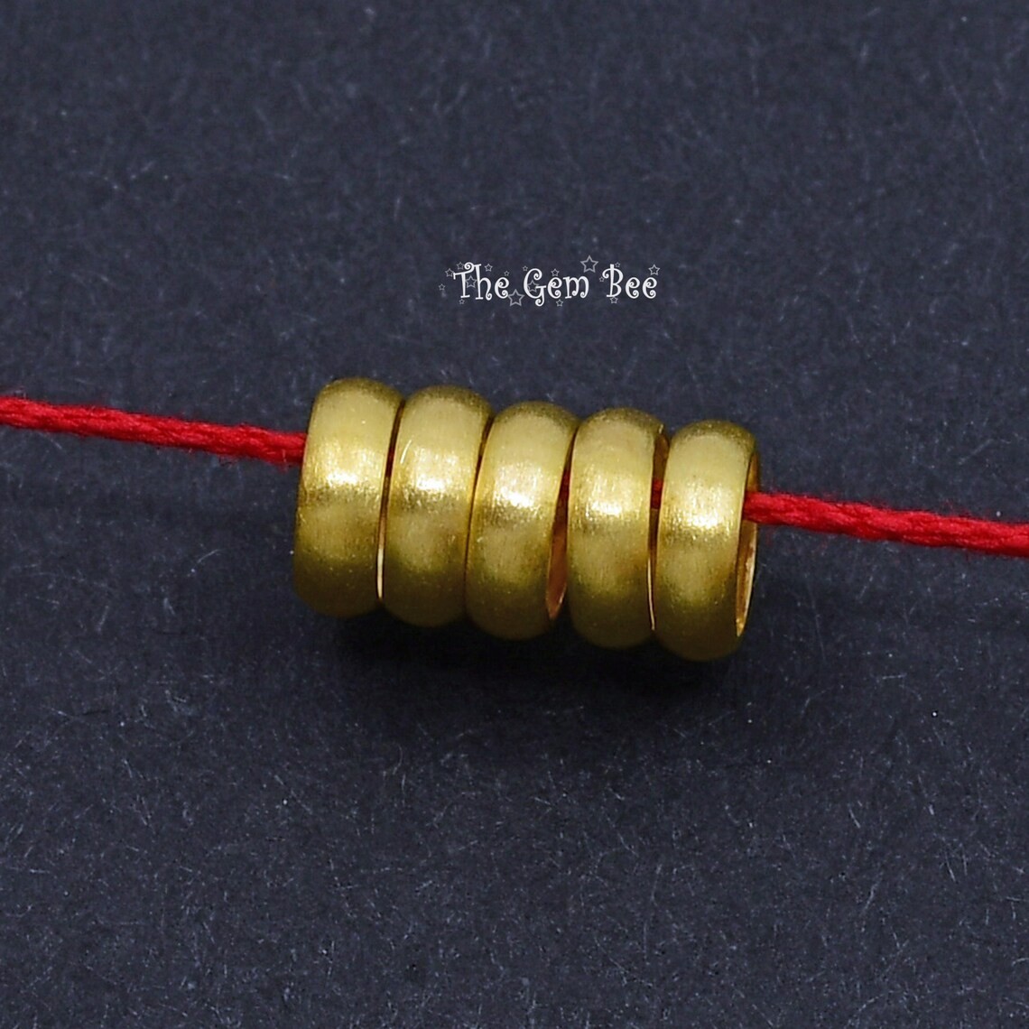 6mm or 5.2mm 18k Yellow Gold Matte Loop Spacer Ring Bead 4.5mm 3.5mm holes