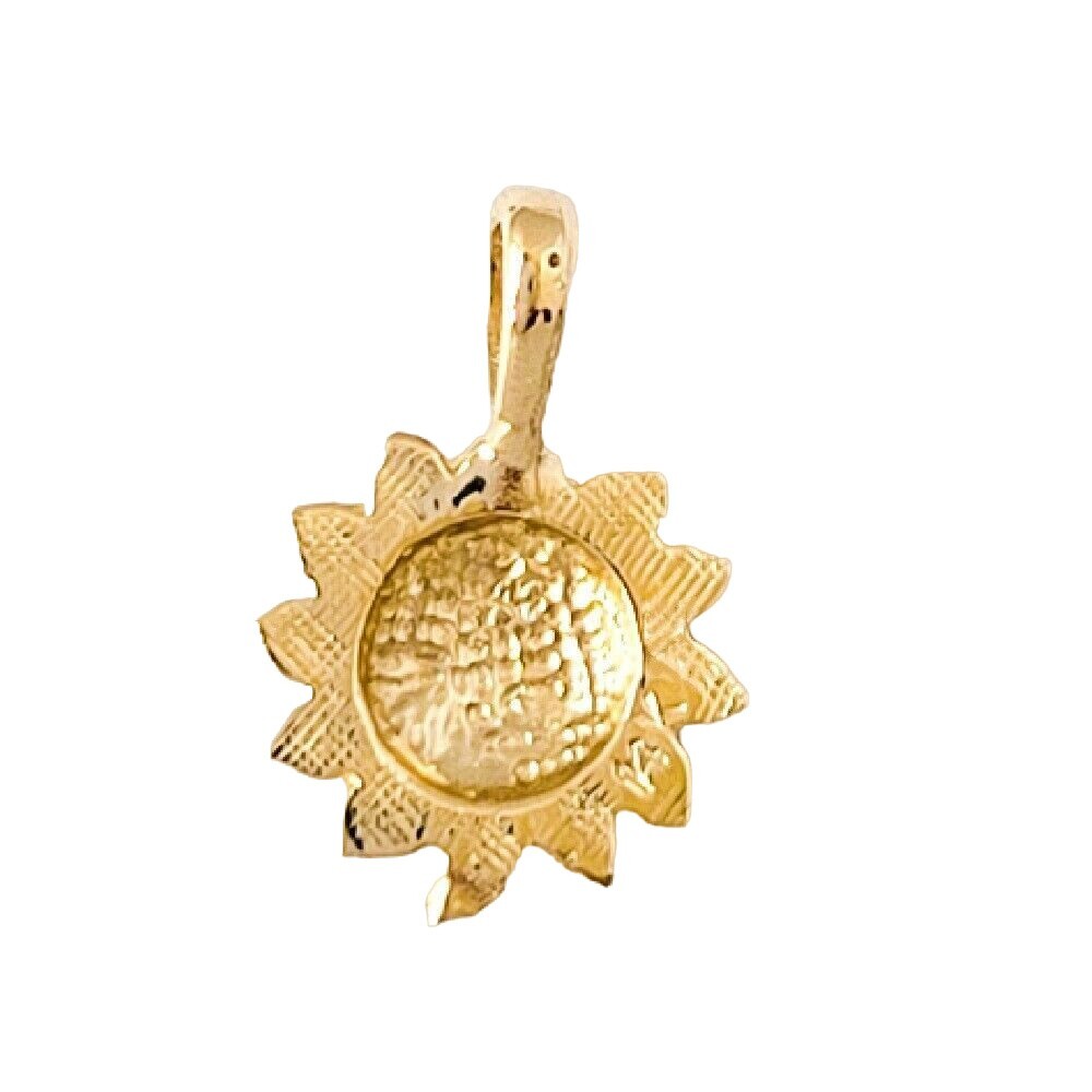 Small 14k Yellow Gold SUN Pendant / Charm, Made in USA