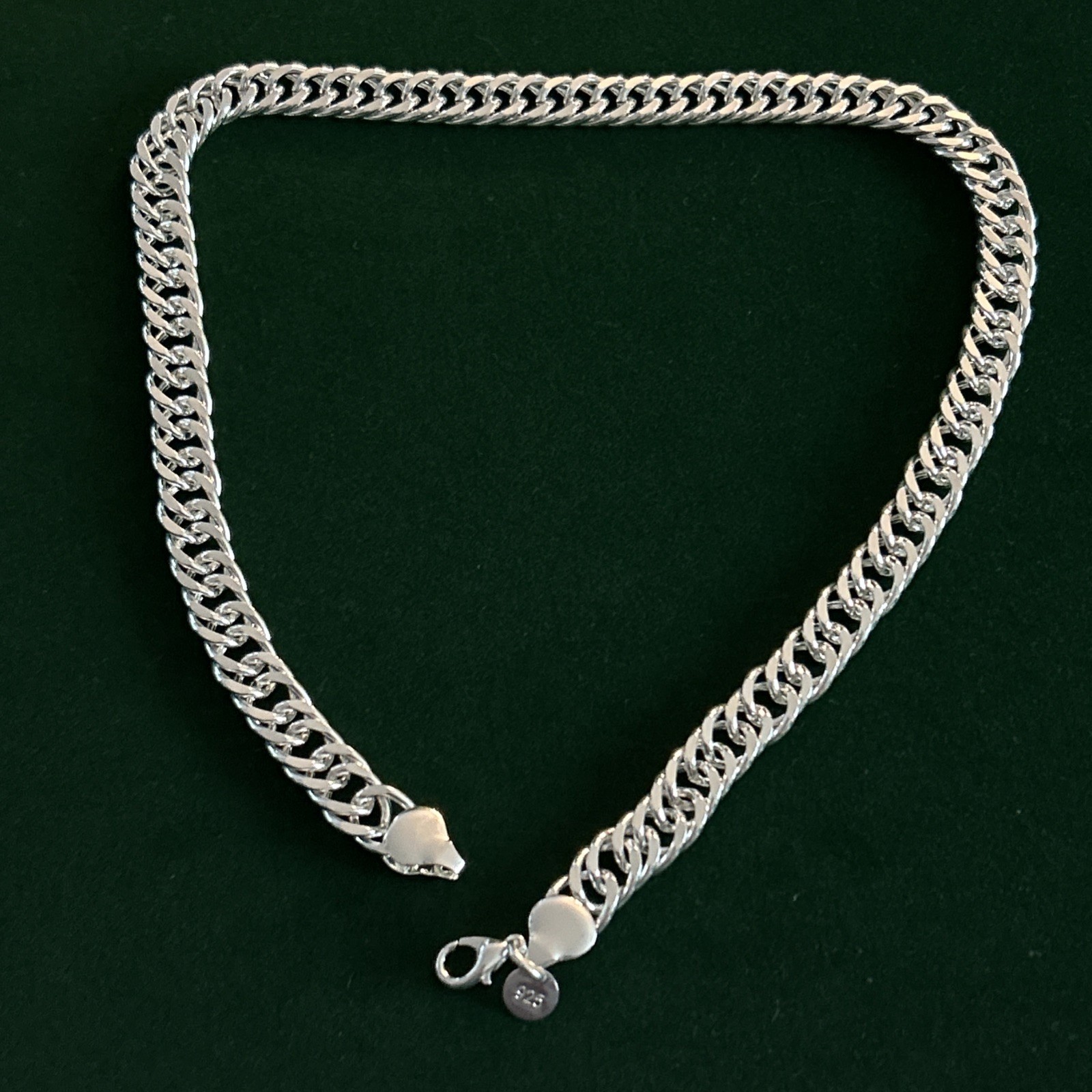 925 Silver Miami Cuban 10mm Link Chain Necklace 20 In, 66g Heavy