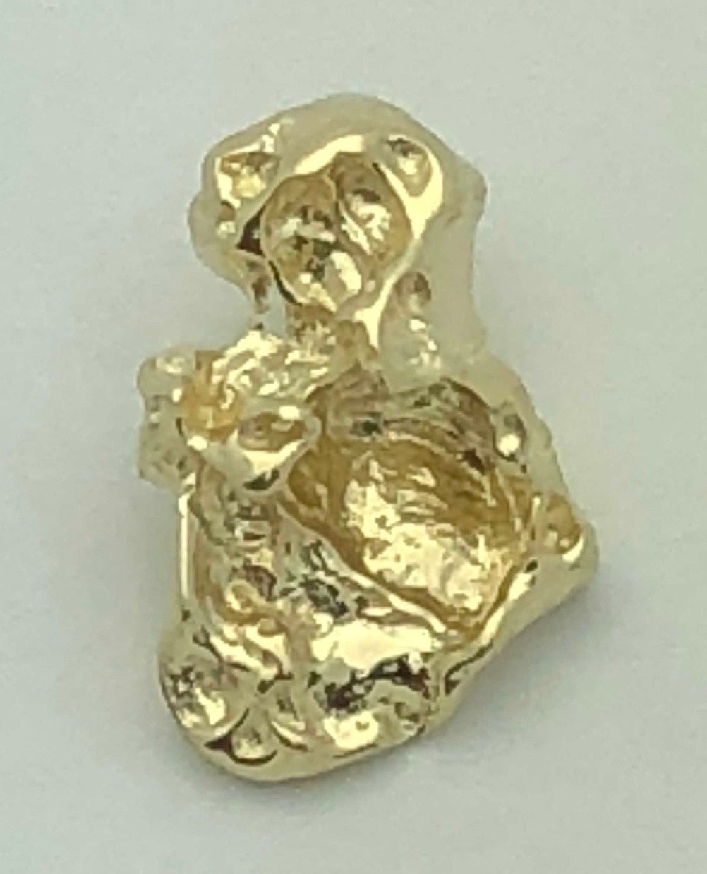 14k Yellow Gold Solid Small Free Form Nugget Charm Pendant 1.1 grams