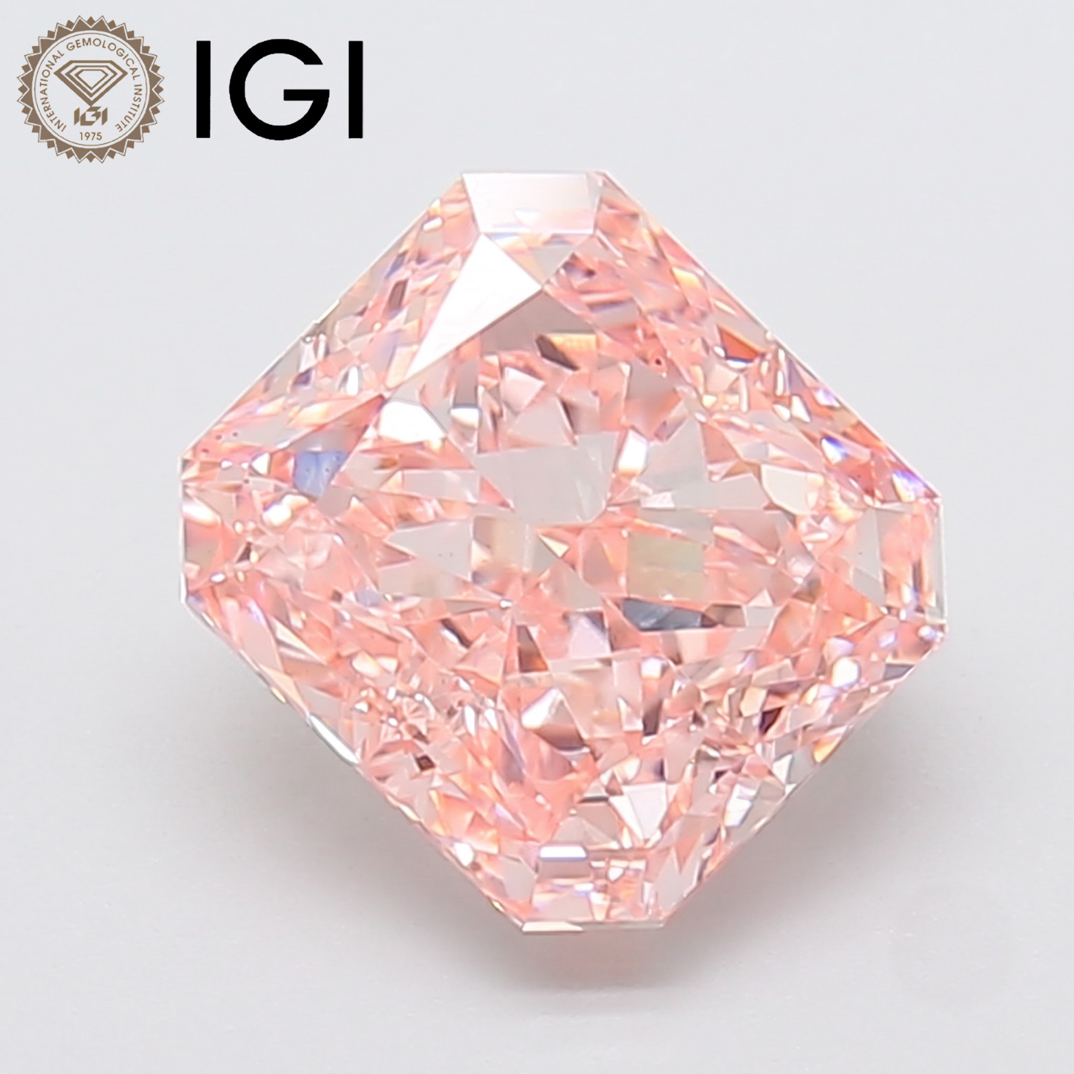 Radiant Lab Grown Diamond 3.02CT Fancy Intense Pink VS1 IGI Loose