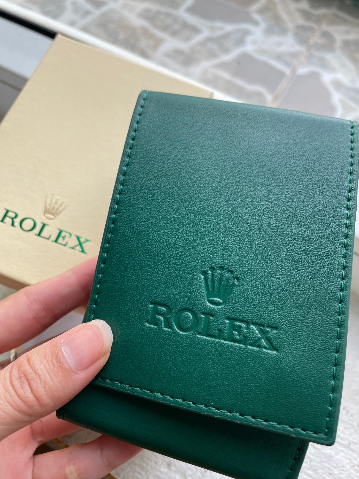 Premium Leather Watch Travel Pouch Service Center Style by Rolex Gift Case New⭐