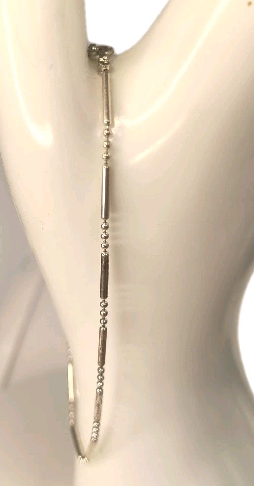 925 Sterling Silver Anklet Bead & Ball Chain 8″ Bracelet “BB” Jewelry Italy Xmas