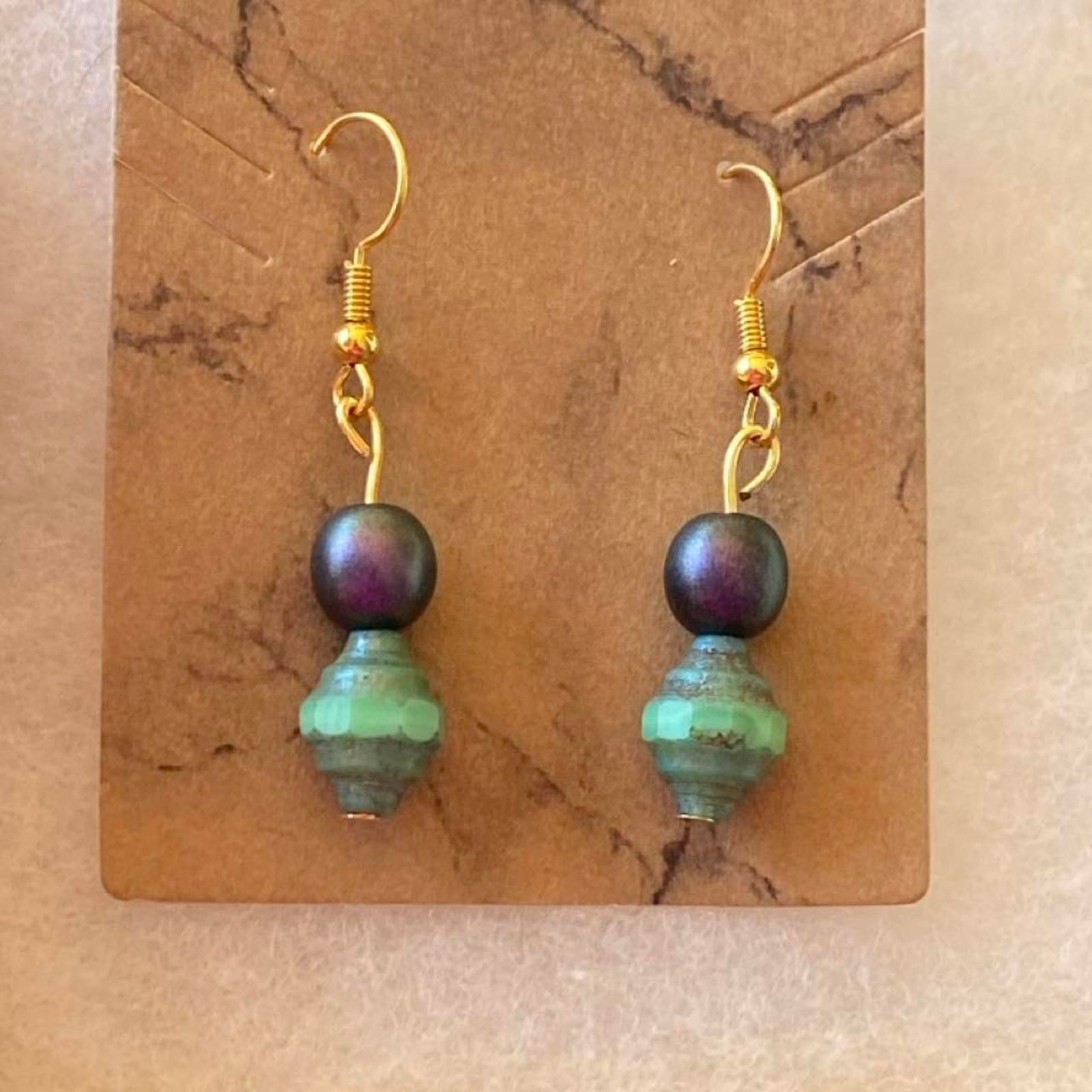 Hypo allergenic hand strung earrings