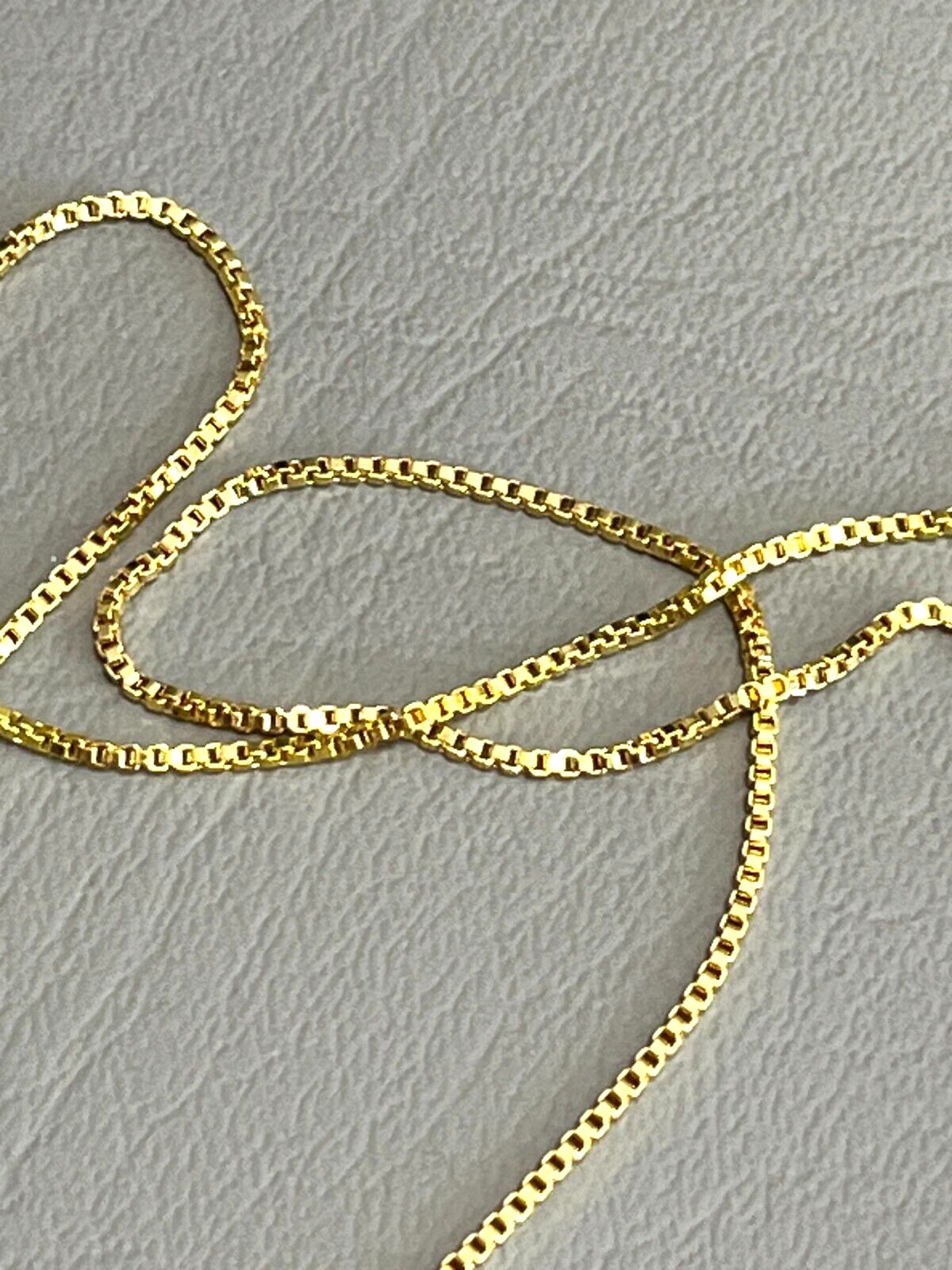 SHARP!! STAMPED 18K GOLD FILLED 1.6mm BOX CHAIN 18″ LONG FITS PENDANT NECKLACE