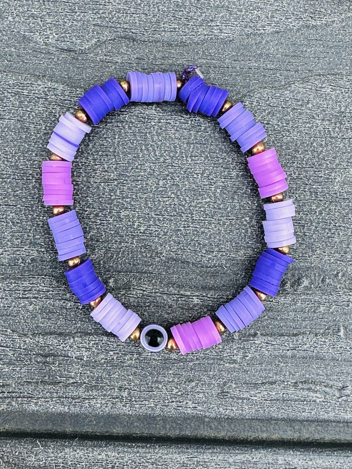 Three Purple Clay Bead Bracelets – Gorgeous
