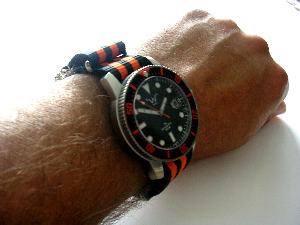 20mm Orange NATO G10 Premium ballistic nylon watch band 2 pak Bond IW SUISSE USA