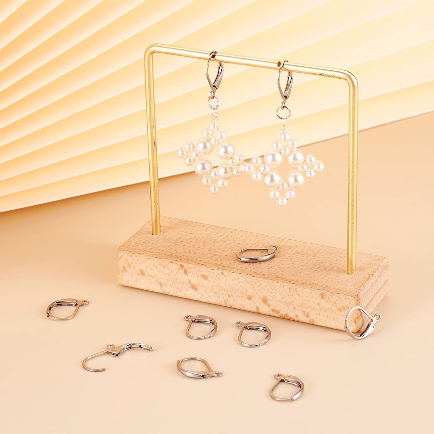 100pcs Stainless Steel Lever Back Hoop Earrings Surgical Earring Components f…