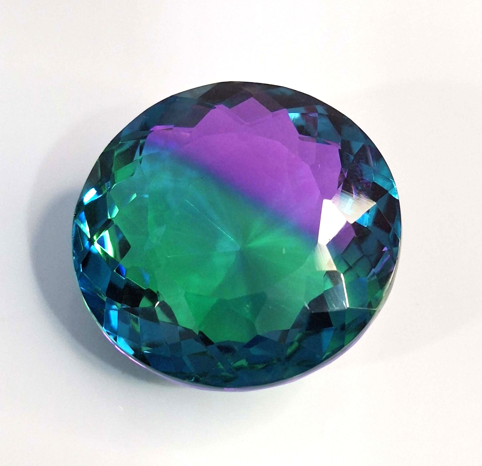 Bicolor Tourmaline Round Cut 88-90 Carat Loose Gemstone Lab Created SP1504