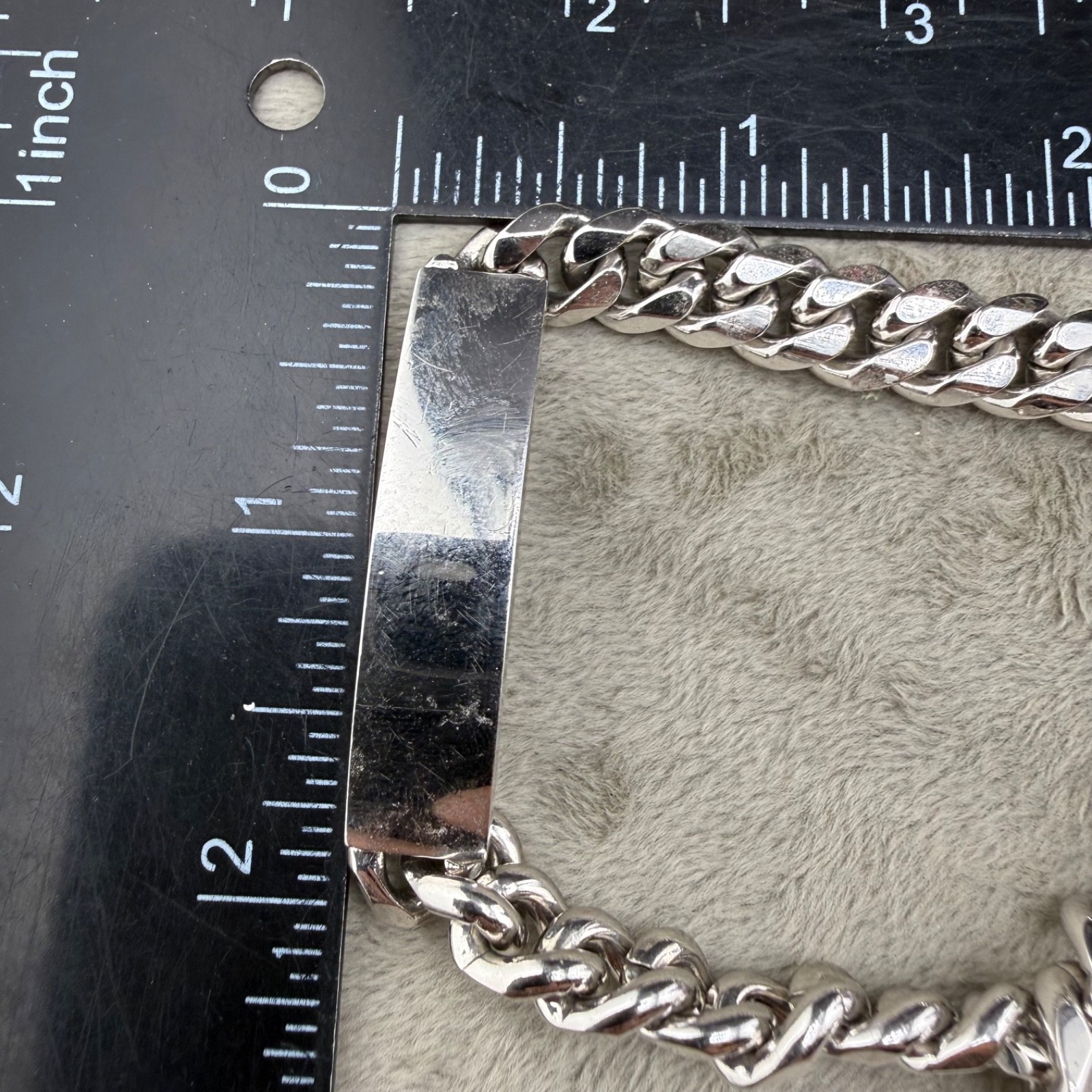 Vintage ID Bracelet Silver Tone Adjustable Not Engraved 8.5”