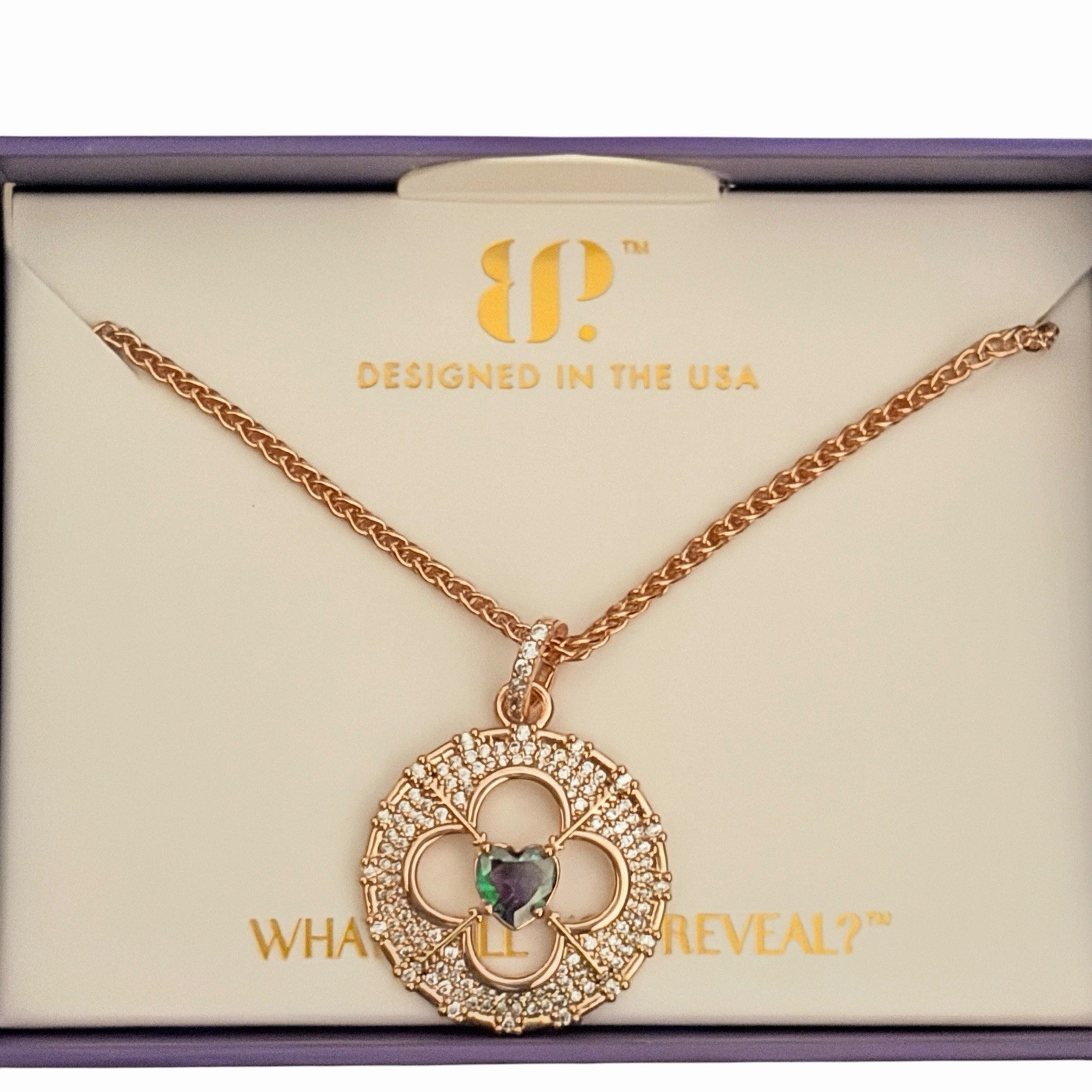 Bomb Party June Heart Clover “Designer Details” NK76173 Alexandrite on Rose Gold