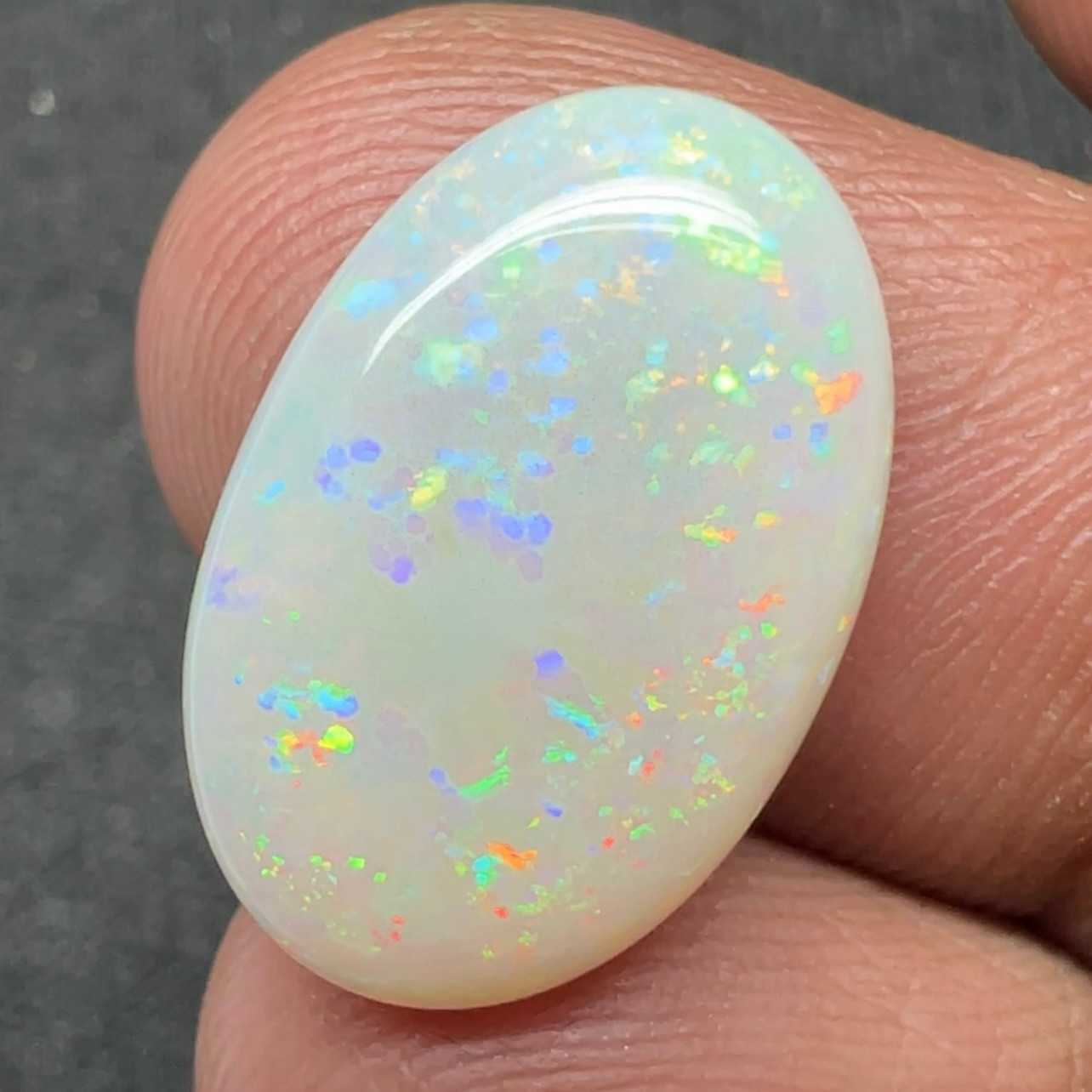 Ethiopian opal Pin Fire Cabochon 3.90 Carat 19×12.5×3.5mm Gemstone