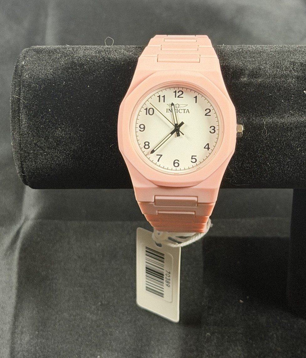 70389 – Invicta Celestial Lady 40mm Pink Tone Case White Metal Dial Pink Band SD