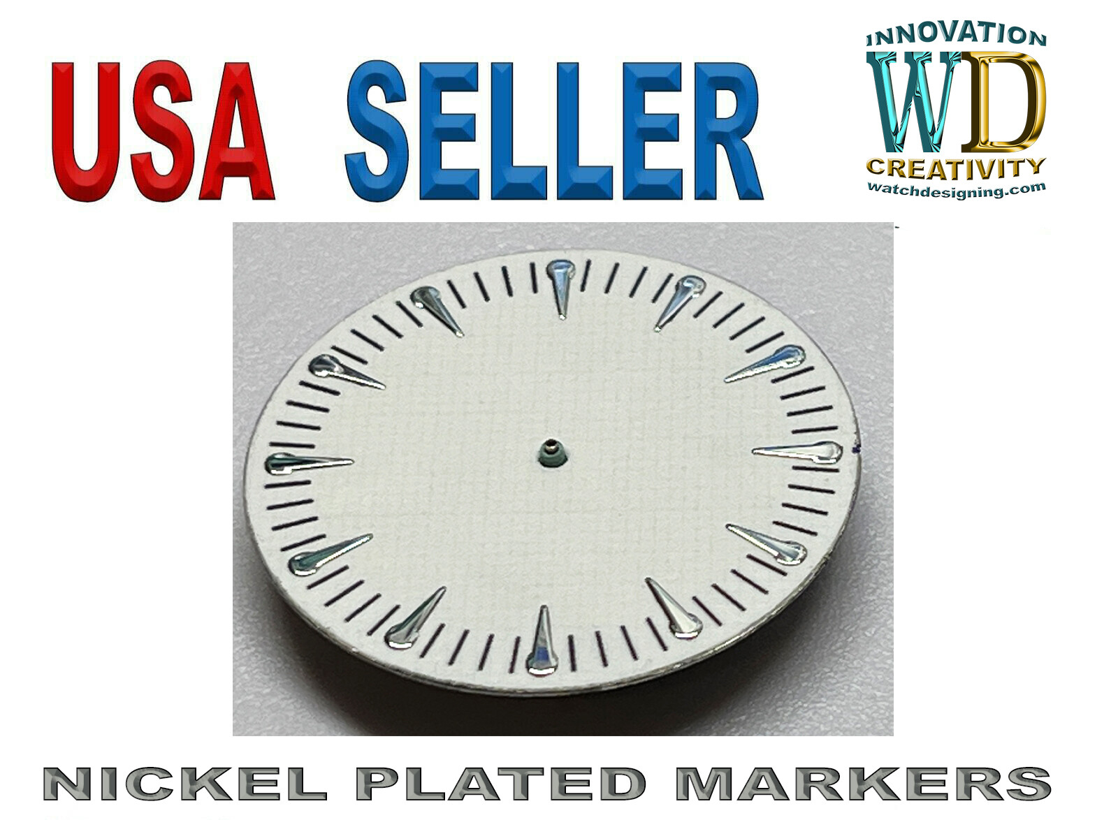 Watch Dial Hour Markers Nickel plated Silver bars indices round indexes parts