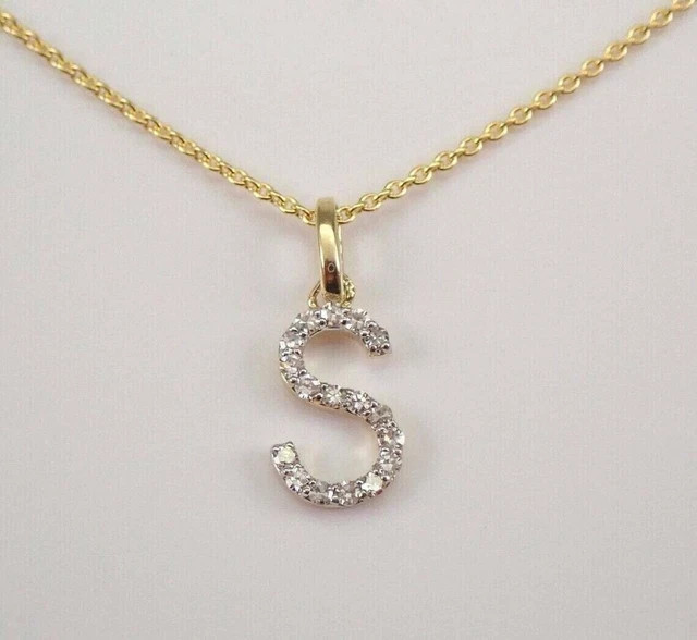 1Ct Round Lab-Created Diamond S Shape Pendant 14k Yellow Gold Plated Silver