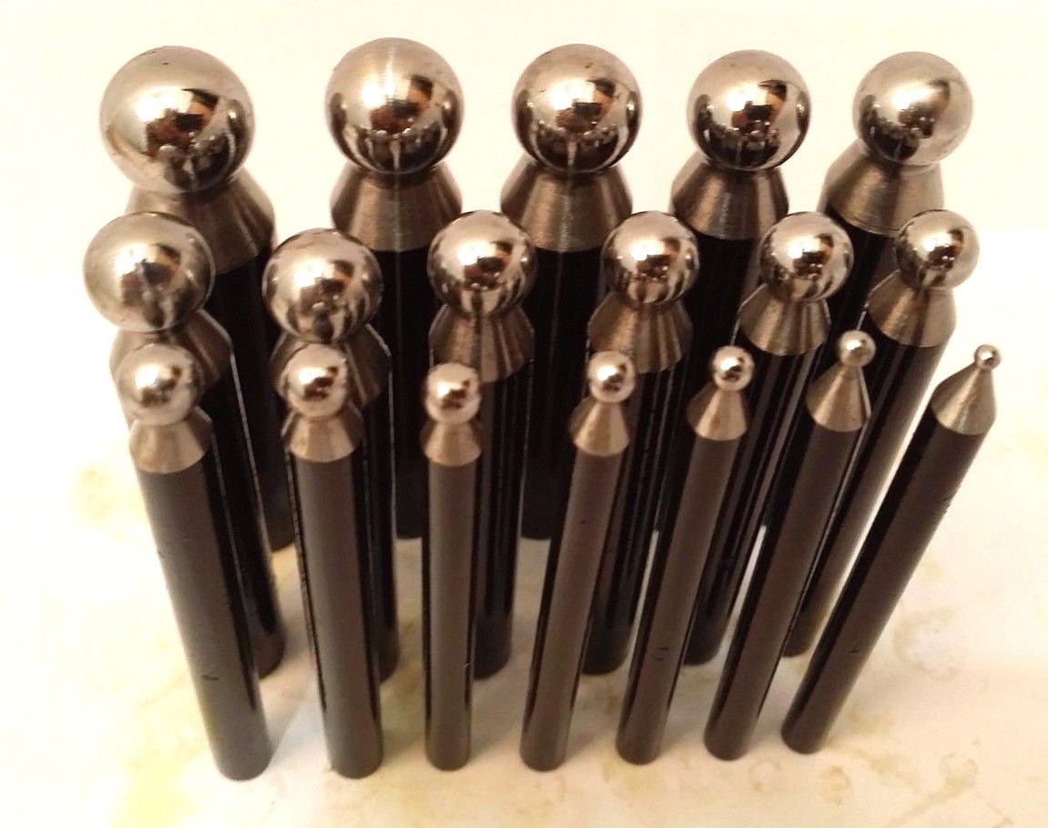 18pc Dapping Punches Hardened Steel Mirror Polished PREMIUM