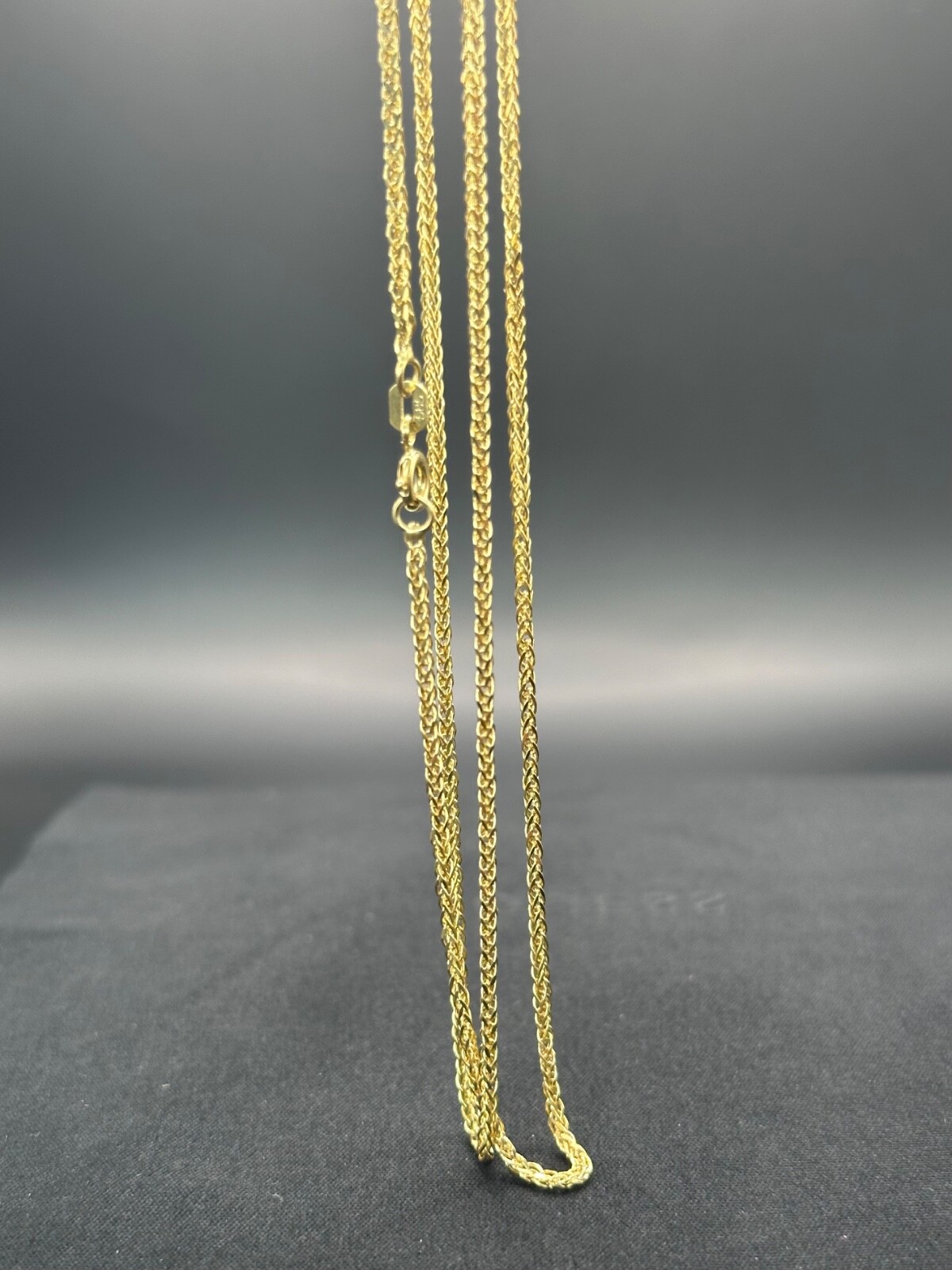 14K Yellow Gold Spiga Wheat Chain Necklace 22” 2.0mm 585 Hallmark Genuine Gold