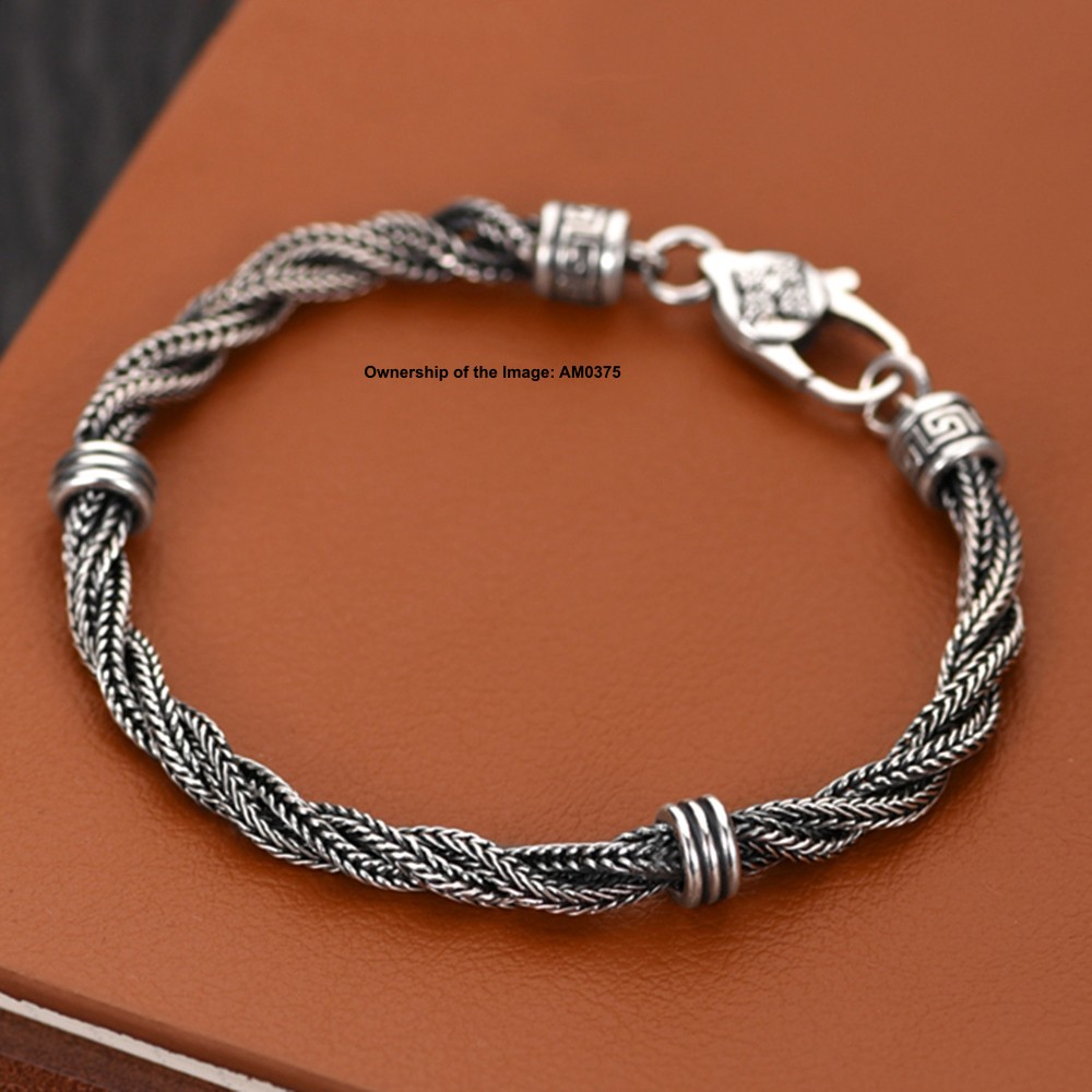 Pure 925 Sterling Silver Twisted Wheat Chain Bracelet 4mm Link Unisex Jewelry