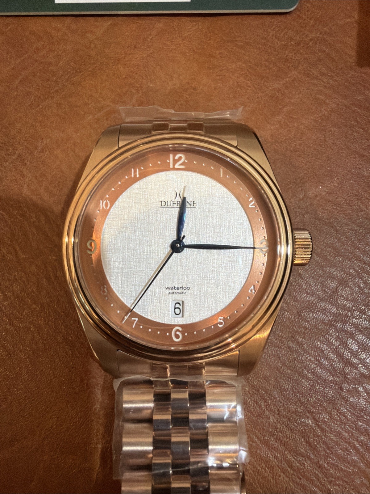 Dufrane Waterloo White Linen Dial NIB Condition On New Bracelet