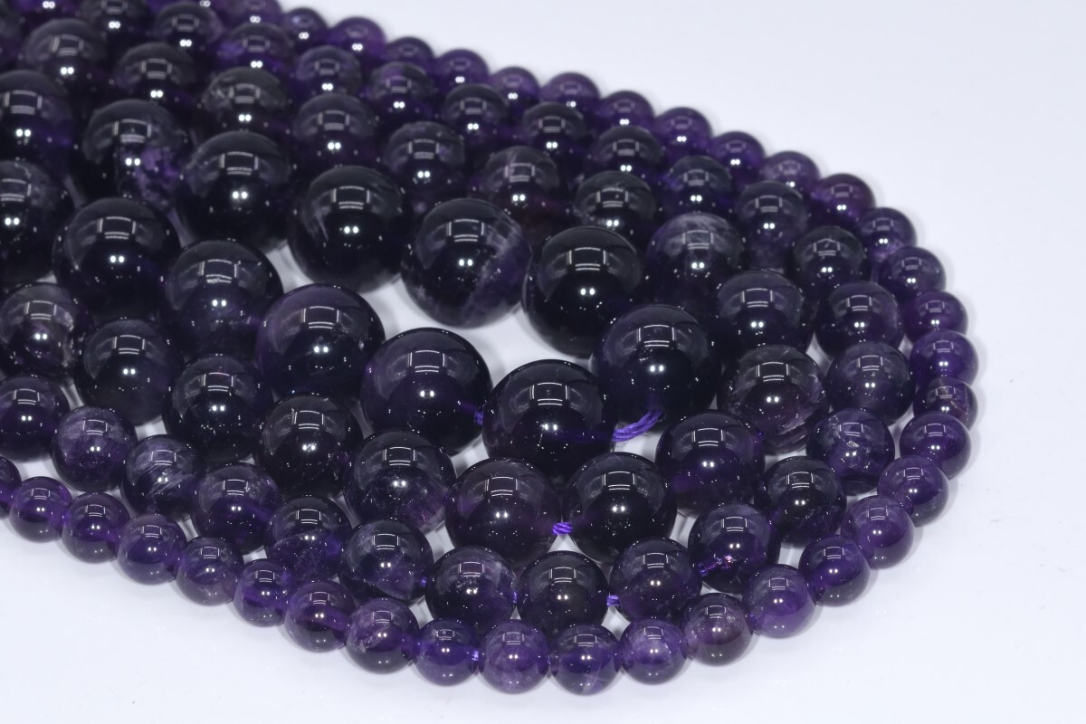 Natural Deep Purple Amethyst Bead Grade AAA Round Loose Beads 6/8/10/11-12MM