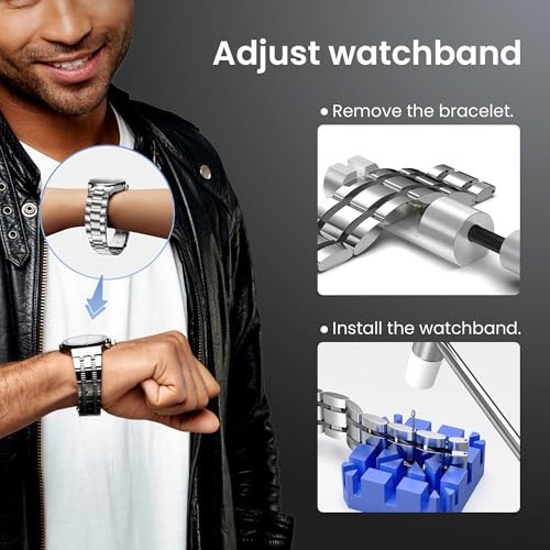 Watch Repair Kit Battery Replacement Link Remover Strap Adjusting Screwdriver