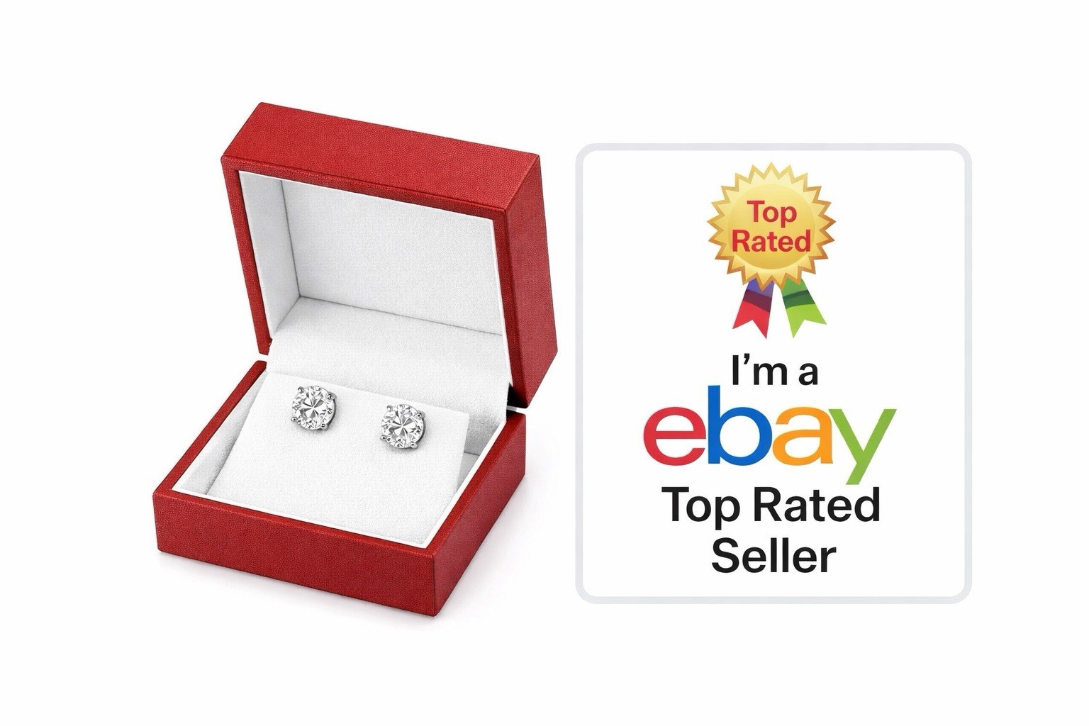 6.00 CT ROUND CUT VVS1/D LAB CREATED EARRINGS 14K WHITE GOLD SCREW-BACK 9MM