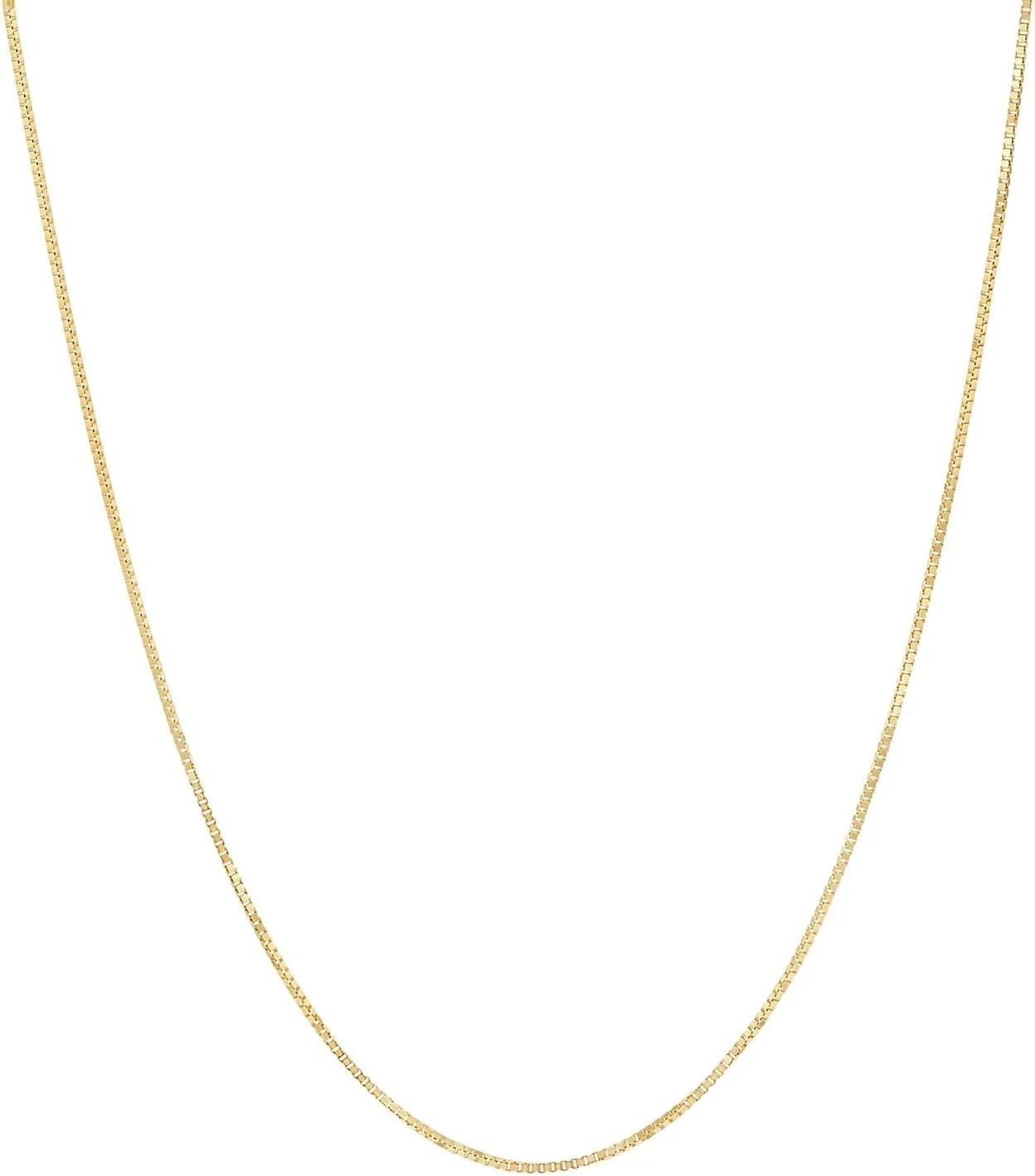 Minimalist Thin Gold Chain 18K Gold Thin Box Chain Necklace Short Small Gold Cha