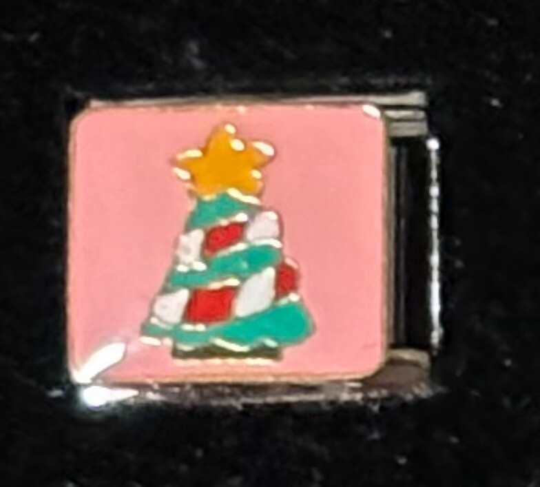 Christmas Tree Italian Charm Enamel Link 9MM K45-2 Style BCT