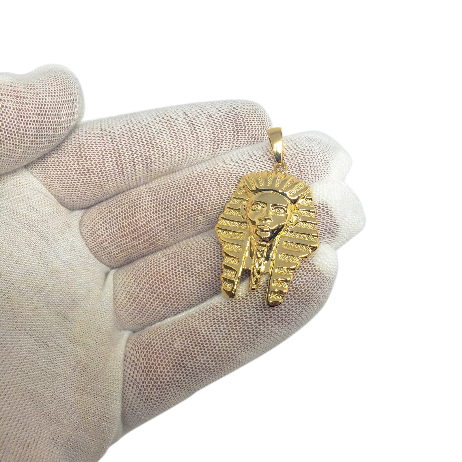 Solid 18K Yellow Gold King Tut Pendant Gold Pharaoh Pendant, 8.8 grams