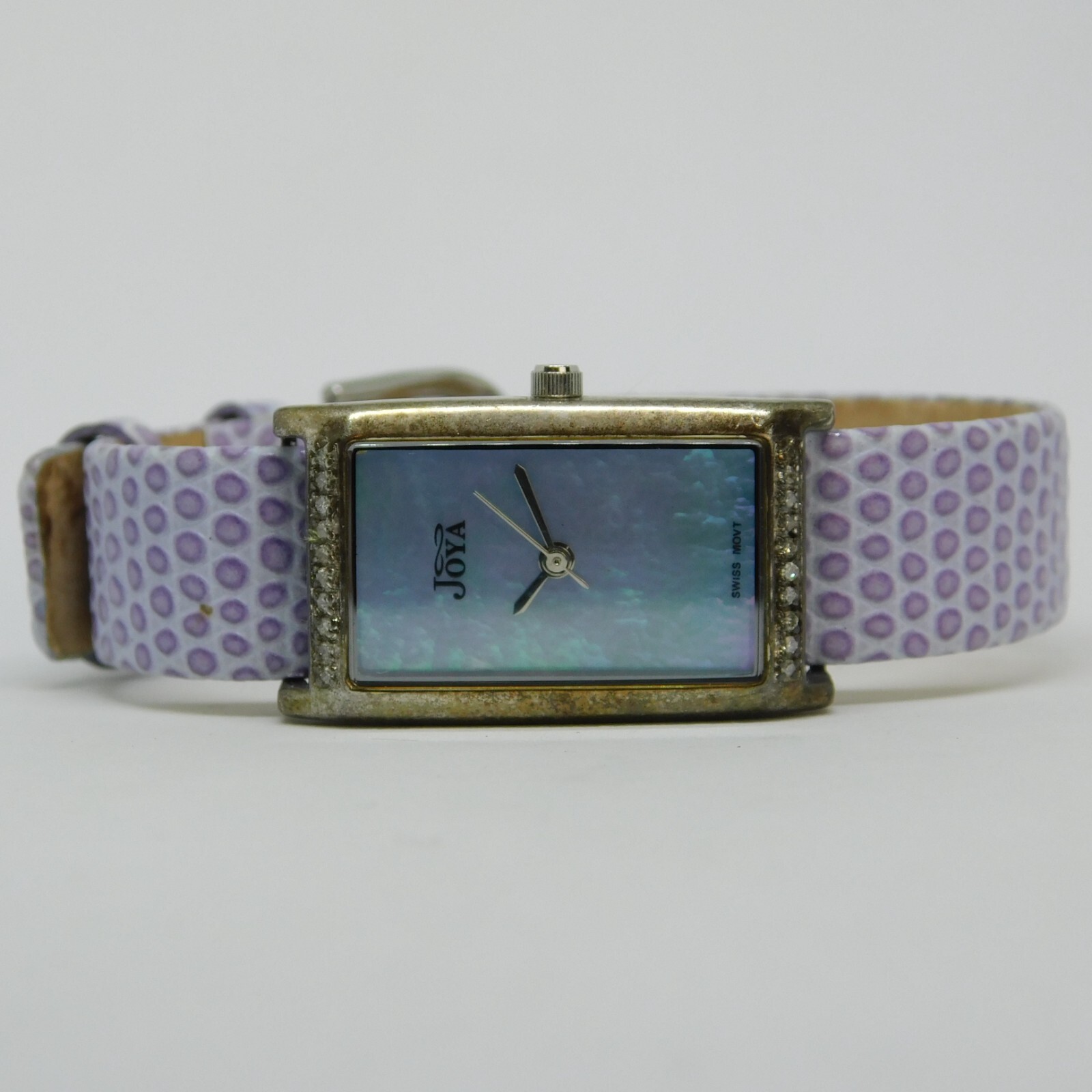 JOYA 925 Sterling Silver Genuine Leather Quartz Analog Women’s Watch New Battery