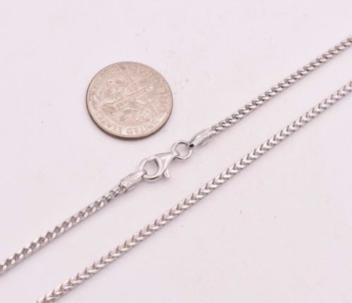 1.8mm Anti-Tarnish Solid Franco Chain Necklace Real 925 Sterling Silver ITALY
