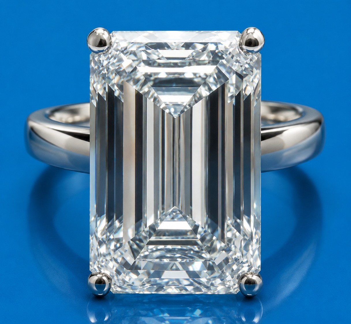 10.04ct F, VVS2 Emerald Cut Lab Grown Diamond Solitaire Ring IGI Cert $15,150