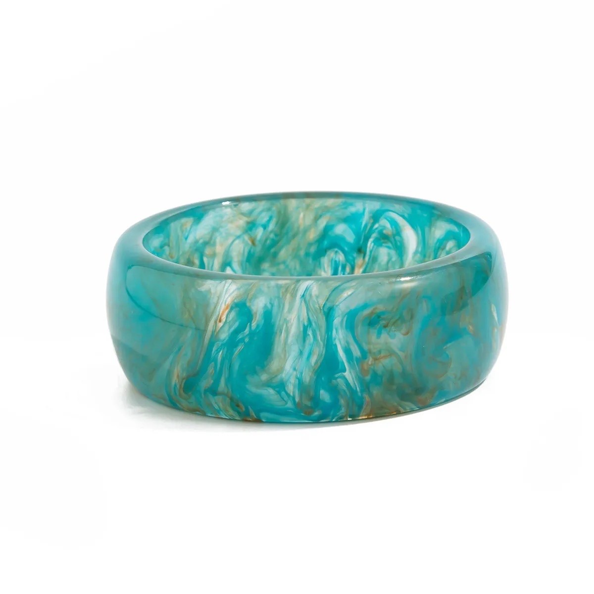 Chunky Acrylic Resin Bangle Geometric Chunky Bracelet for Women TURQUOISE BLUE