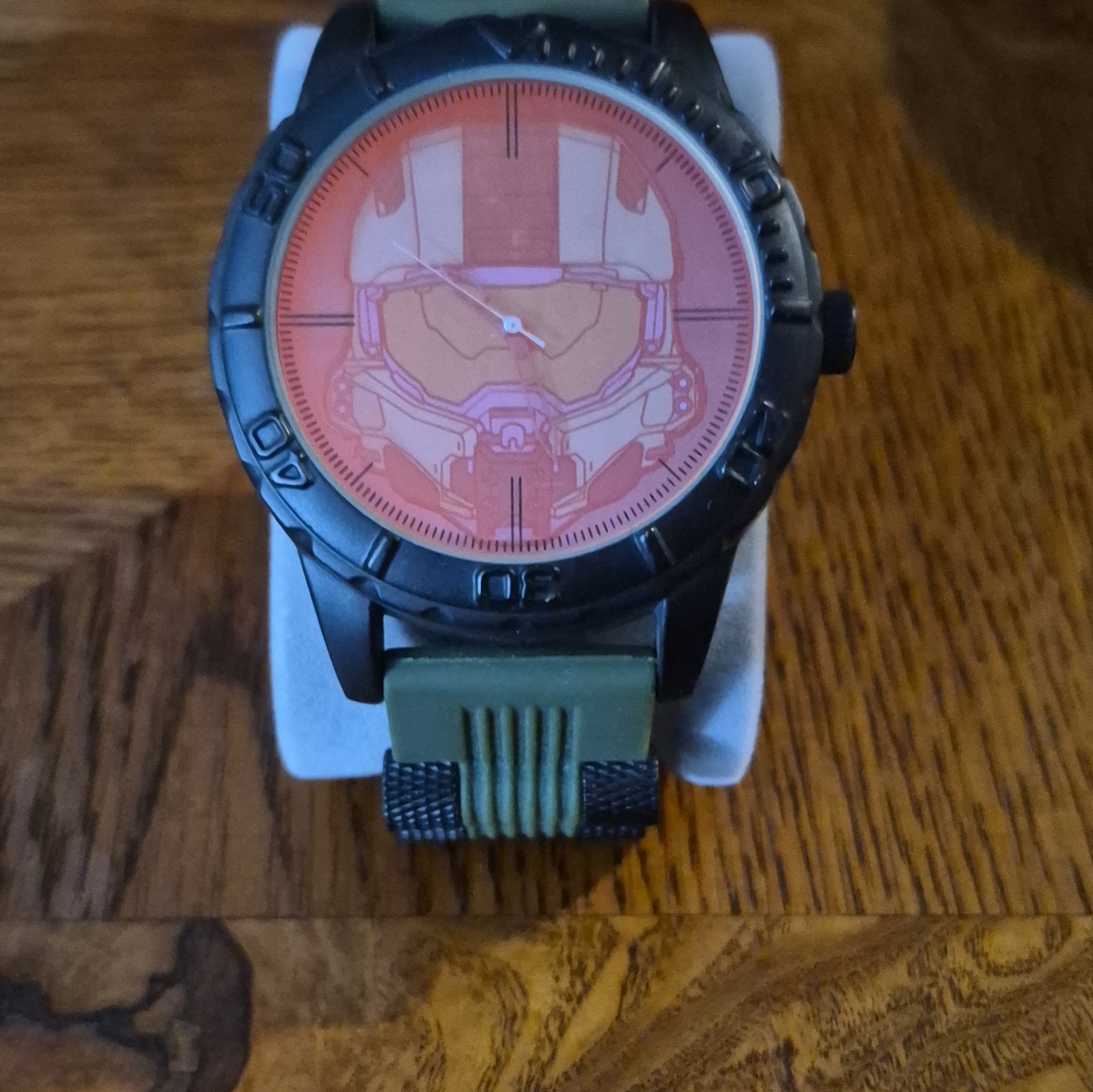 Accutime Halo 5 Guardians Quartz Analog Watch Green Resin Strap Black Case