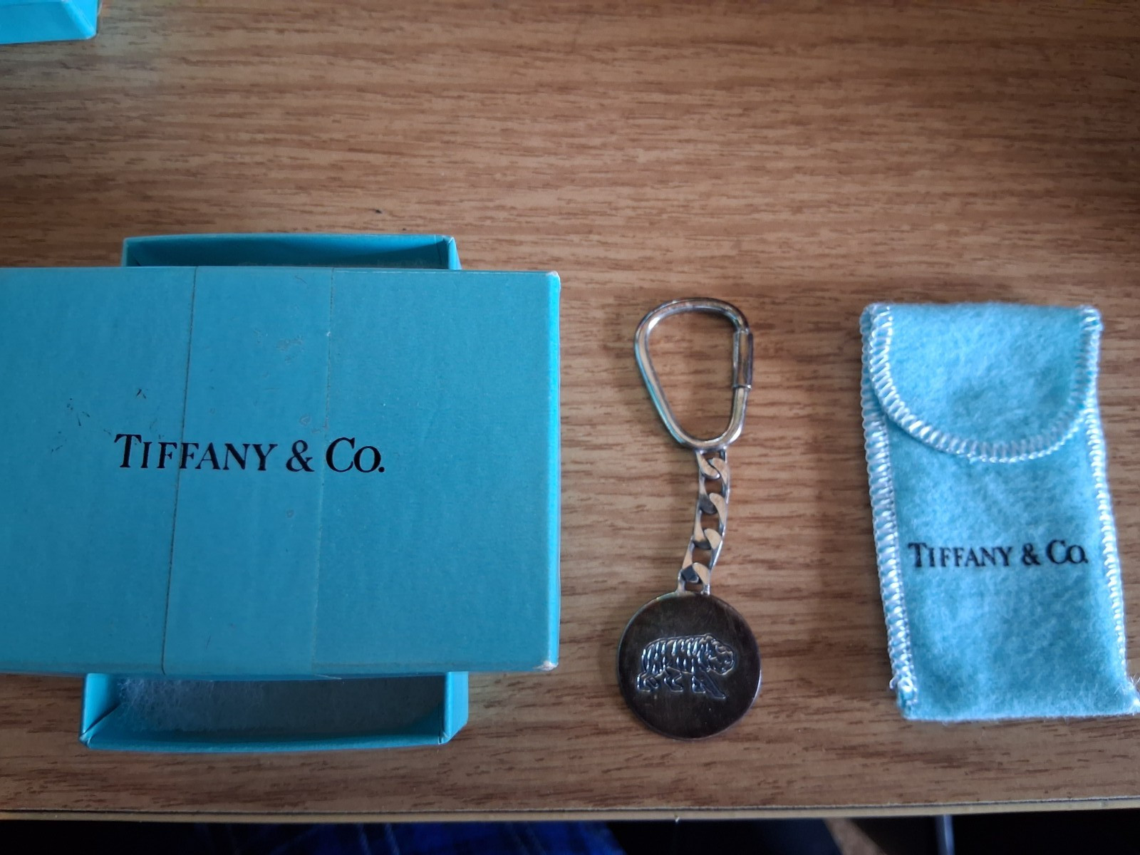 Tiffany & Co. Tiger Sterling Silver .925 KeyChain KeyRing Made in Italy