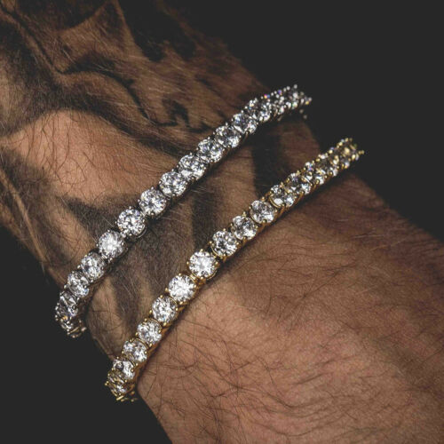 5MM 1 Row Stainless Steel Bling Tennis Bracelet ANTI TARNISH for Men