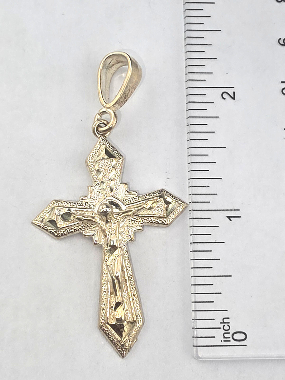 Beautiful Sterling Silver Crucifix Pendant 2.25″