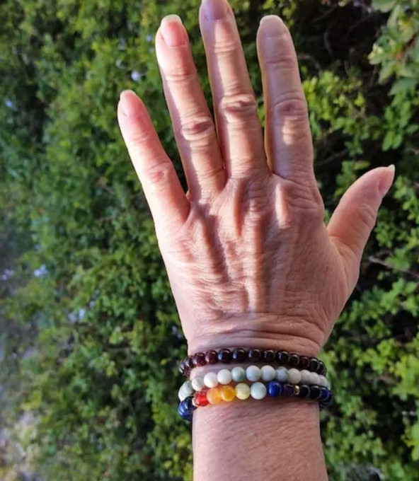 2025HOT!! 5mm Garnet Gemstone Beads Healthy Reiki Women Bracelet Birthstone Gift
