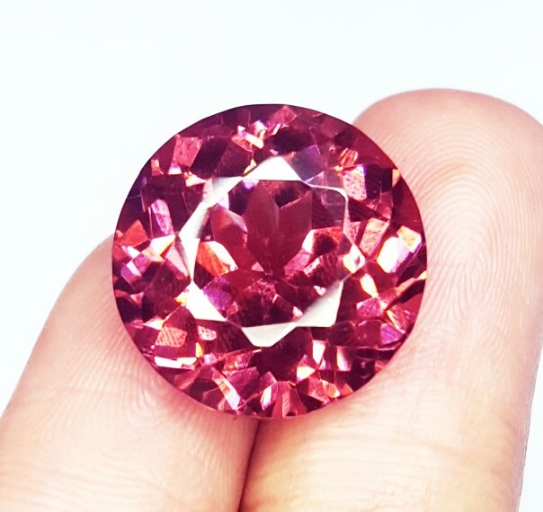 18 Ct Natural Padparadscha Sapphire Loose Gems Certified Round Cut Sapphire A41
